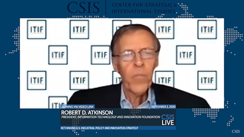 美国智库信息技术与创新基金会(ITIF)主席阿特金森 (Robert Atkinson) 在讨论会上发言(视频)